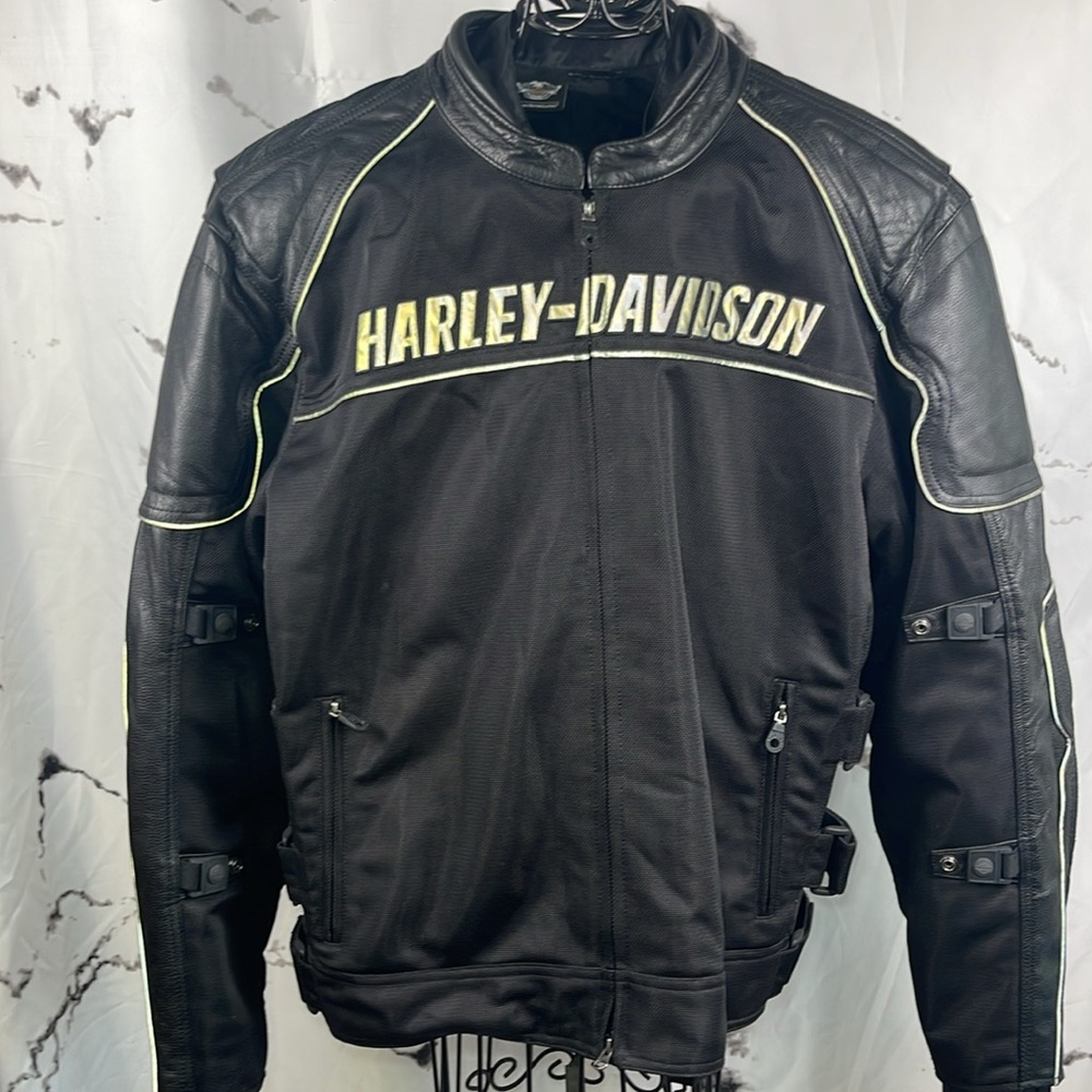 Harley-Davidson Blackoak Motorcycle Jacket Mesh with Leather Trim Riding Size 2X
